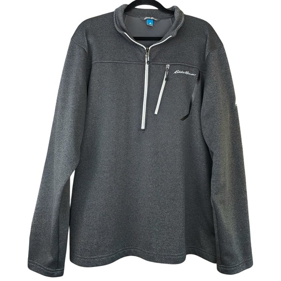 Eddie Bauer FIRST ASCENT Men 2XL Pullover Sweatshirt Gray‎ Fleece 1/2 Zip Jacket - Picture 1 of 11